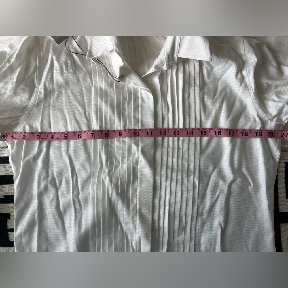 Chic White Women's Tuxedo Style shirt - Picture 7 of 8
